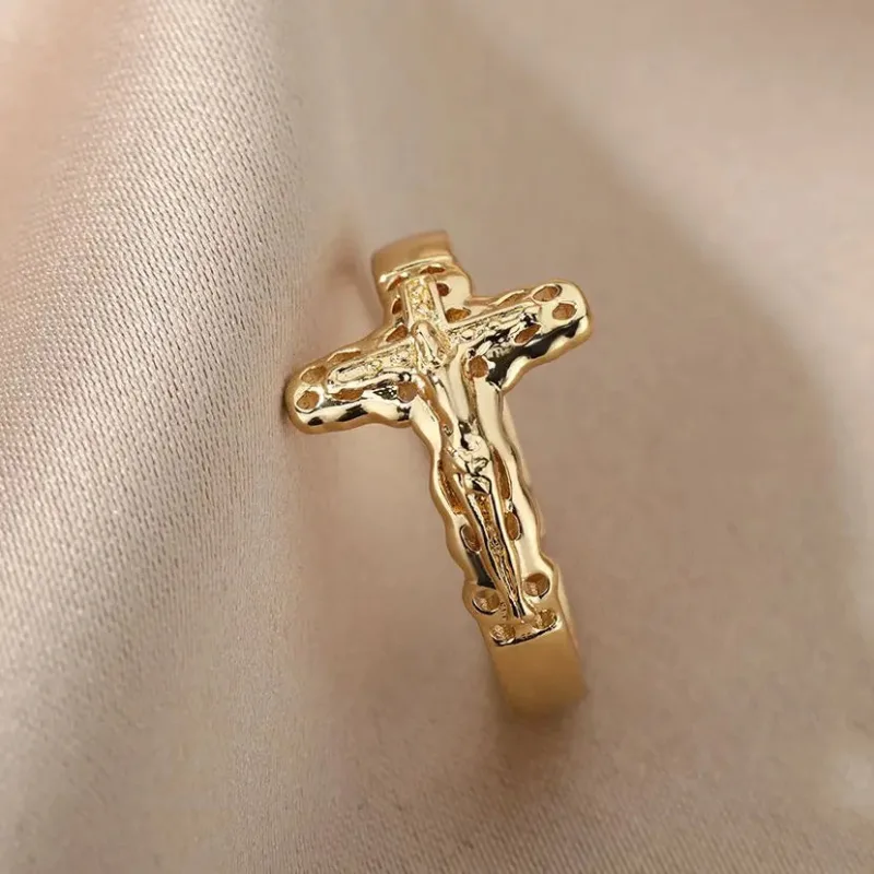 Bague Croix Jesus Ajustable – Image 3