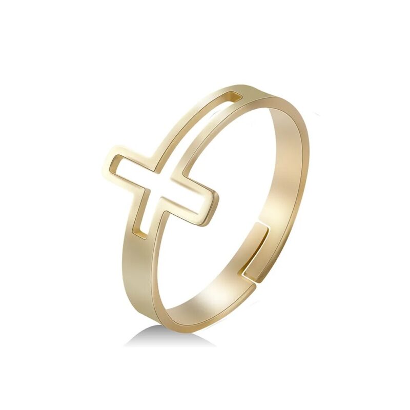 Bague Croix Design Ouvert – Image 2