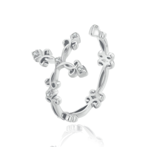 Bague Croix Motifs Floraux