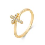 Bague Croix Simple en Oxyde de Zirconium