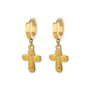 Boucles d'oreilles Créoles Pendantes Croix