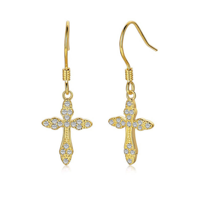 Boucles d'Oreilles Croix Scintillantes