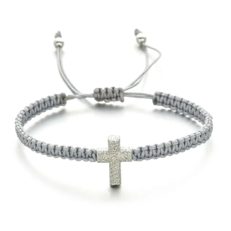 Bracelet Corde Tressée Ajustable en Croix – Image 7