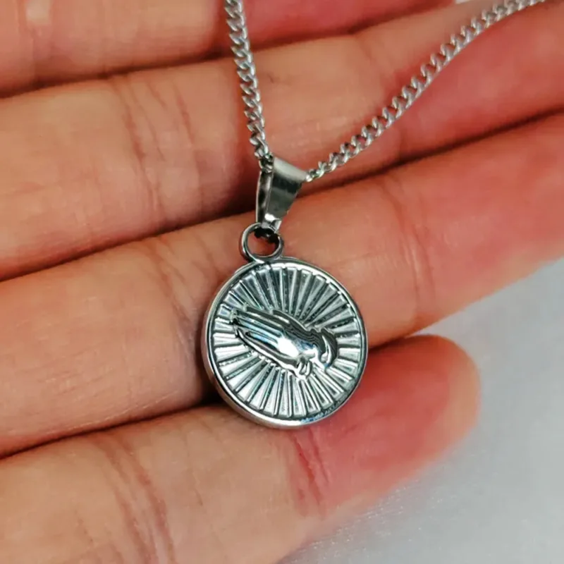 Collier Croix Médaillon Prière – Image 3