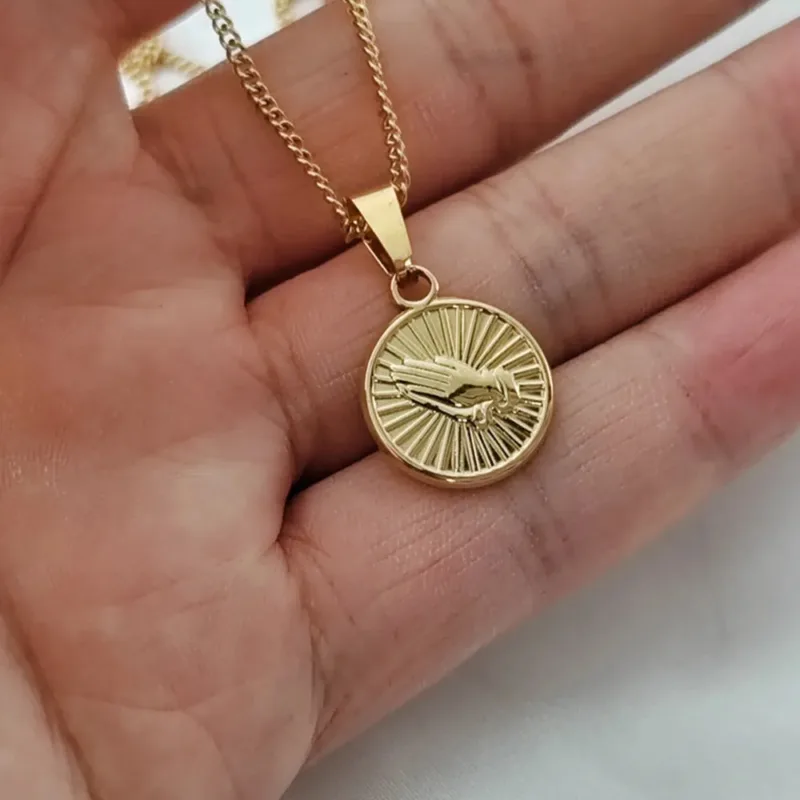 Collier Croix Médaillon Prière – Image 4