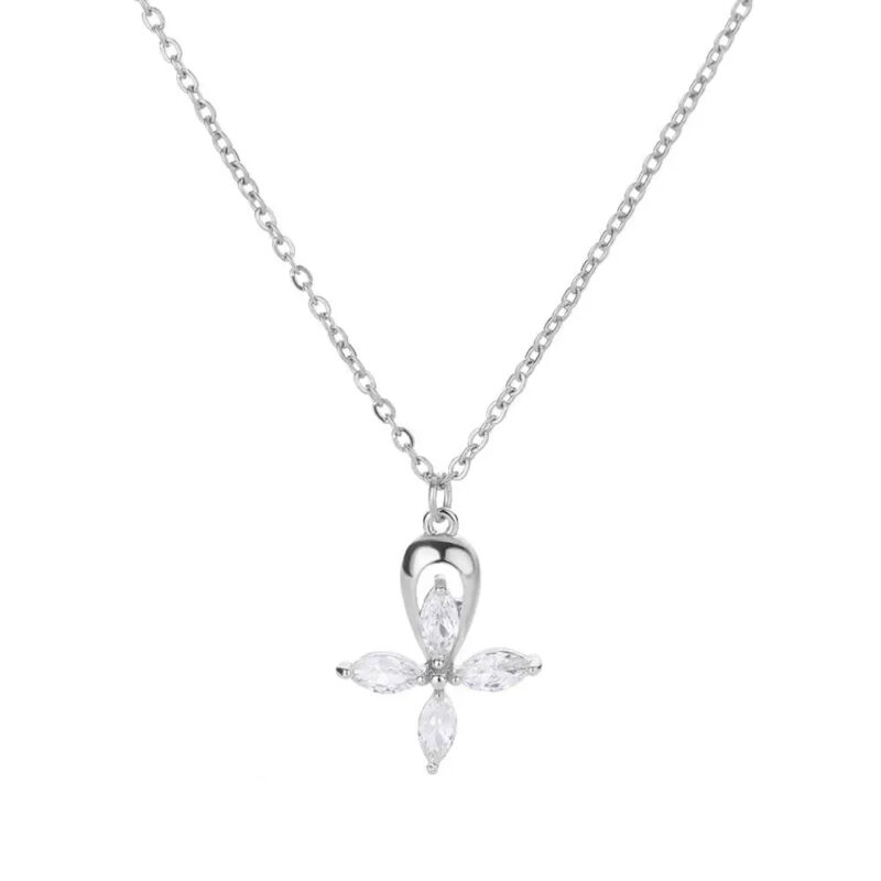 Collier Croix Pierres Ovales – Image 2