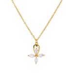 Collier Croix Pierres Ovales