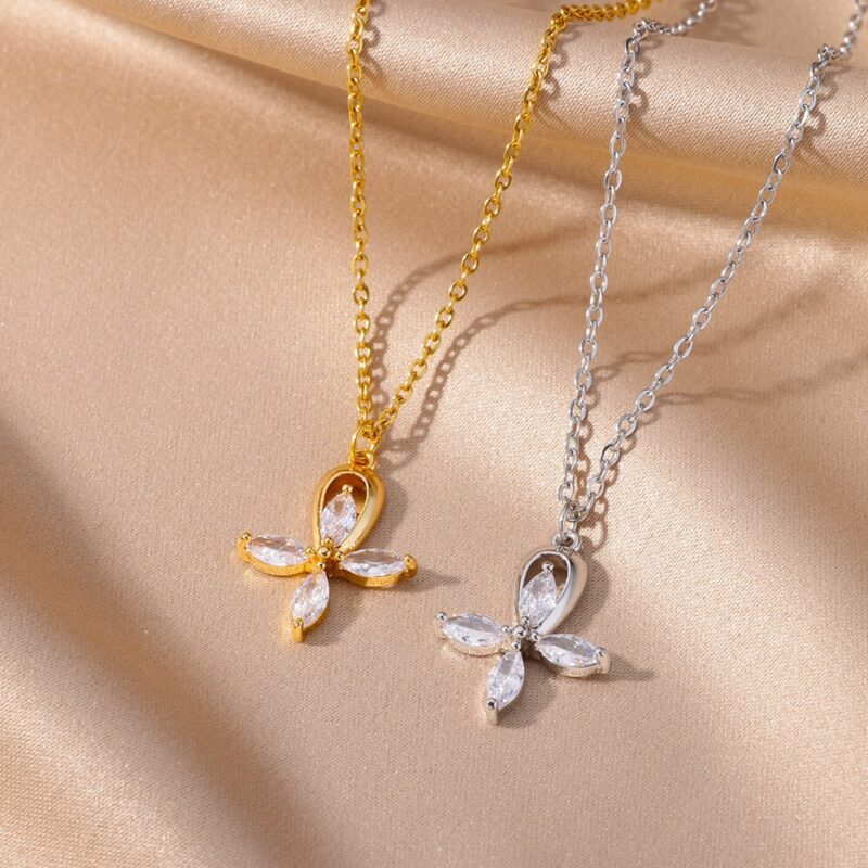 Collier Croix Pierres Ovales – Image 3